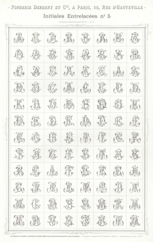 Pagina da Vignettes Typographiques (incisione) da French School