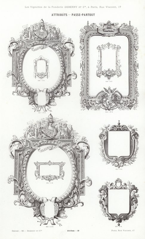 Pagina da Vignettes Typographiques (incisione) da French School