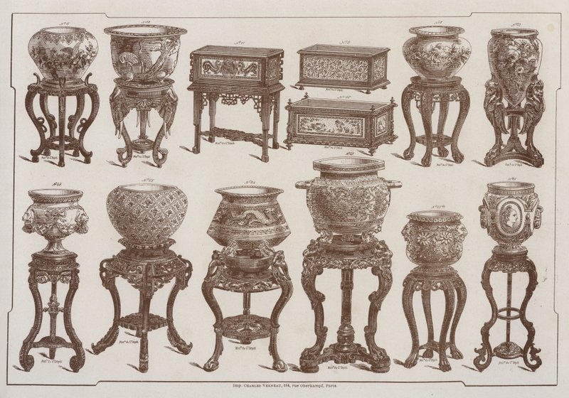 Pagina dal catalogo del Grand Depot de Porcelaines, Faiences et Verreries da French School