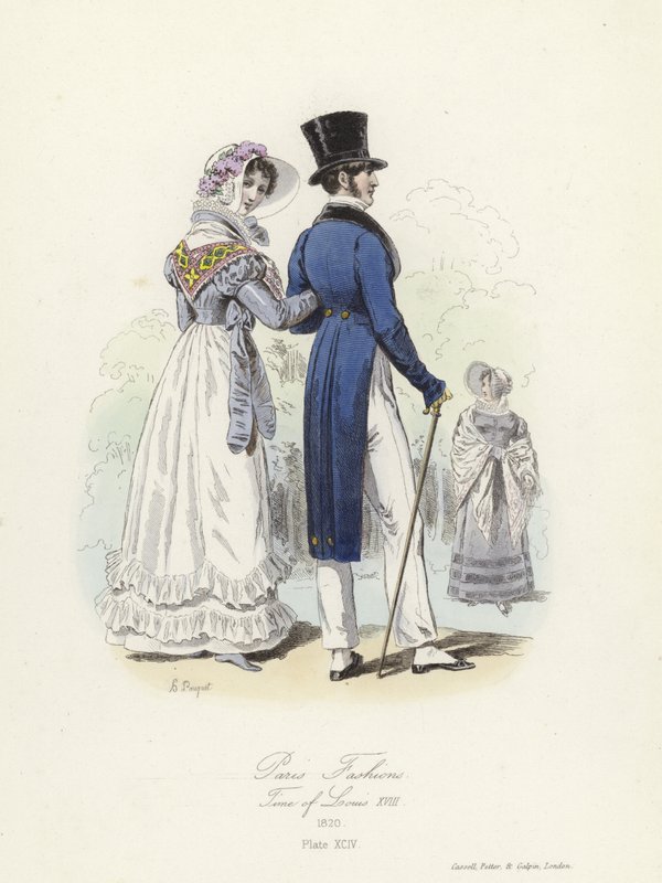 Mode parigine, epoca di Luigi XVIII da French School