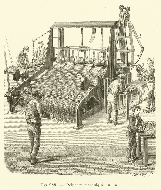 Pettinatura meccanica del lino da French School