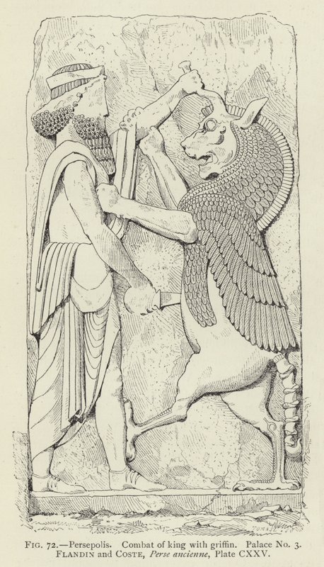 Persepoli, Combattimento del re con grifone, Palazzo n. 3 da French School