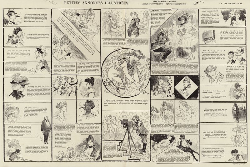 Petites annonces illustrees (incisione) da French School
