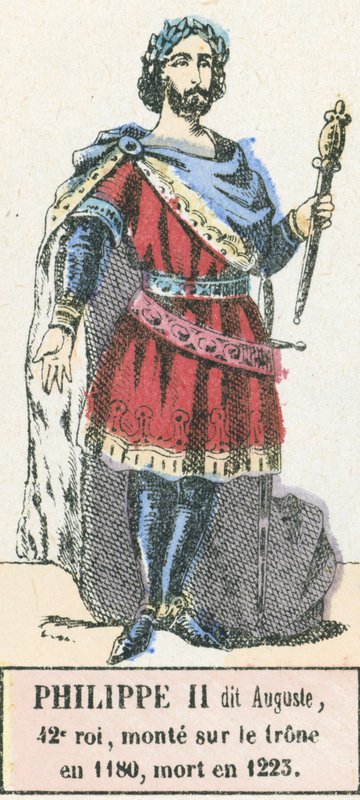 Filippo II detto Augusto, 42° re, salì al trono nel 1180, morto nel 1223 da French School