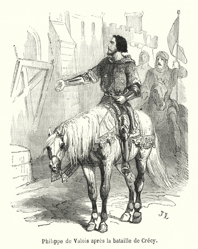 Filippo di Valois dopo la battaglia di Crecy da French School