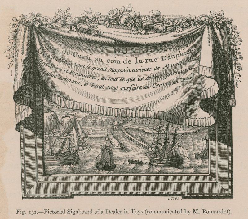 Insegna pittorica di un venditore di giocattoli (comunicato da M. Bonnardot) da French School