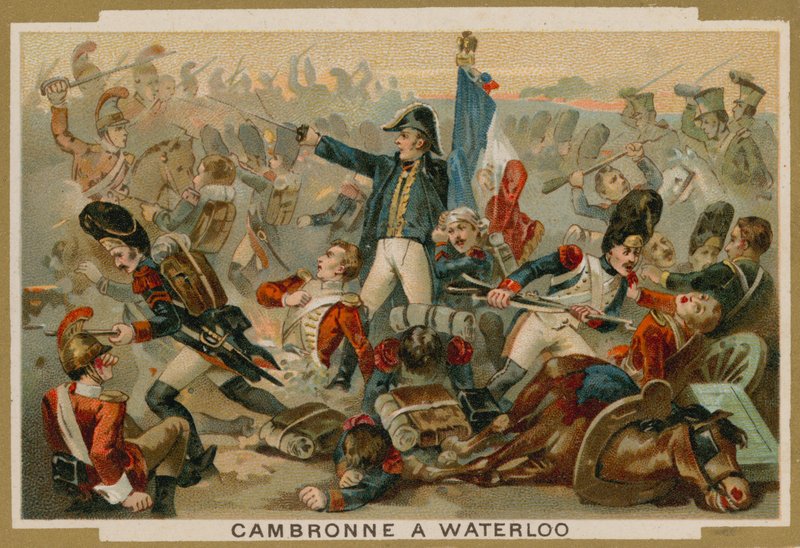 Pierre Cambronne, generale francese, alla battaglia di Waterloo, 1815 da French School