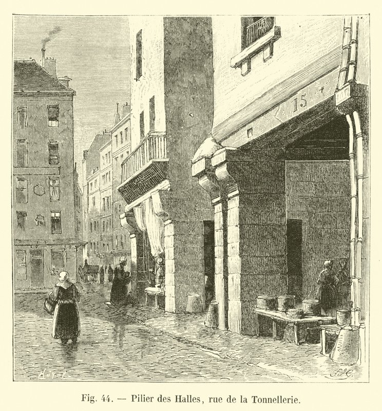 Pilastro delle Halles, rue de la Tonnellerie da French School