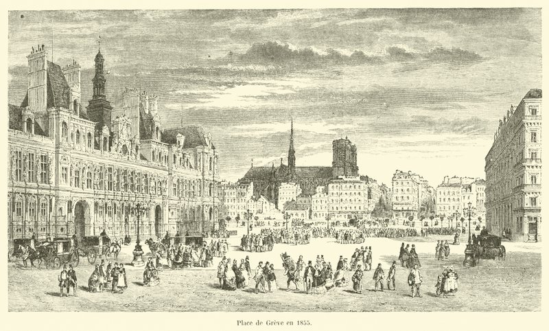 Piazza di Greve nel 1855 da French School