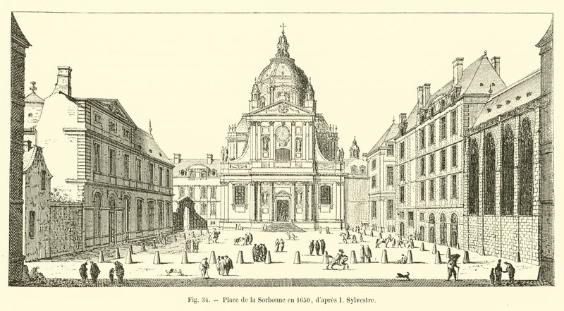 Piazza della Sorbona nel 1650, secondo I Sylvestre da French School