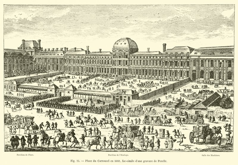 Piazza del Carrousel nel 1680, fac-simile di un