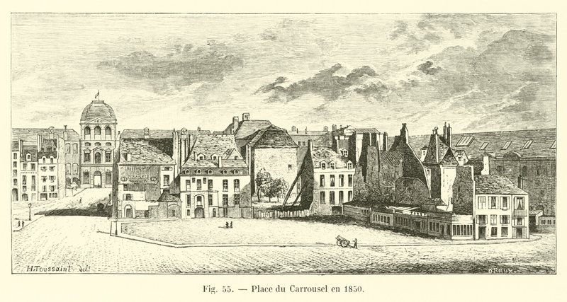 Piazza del Carrousel nel 1850 da French School