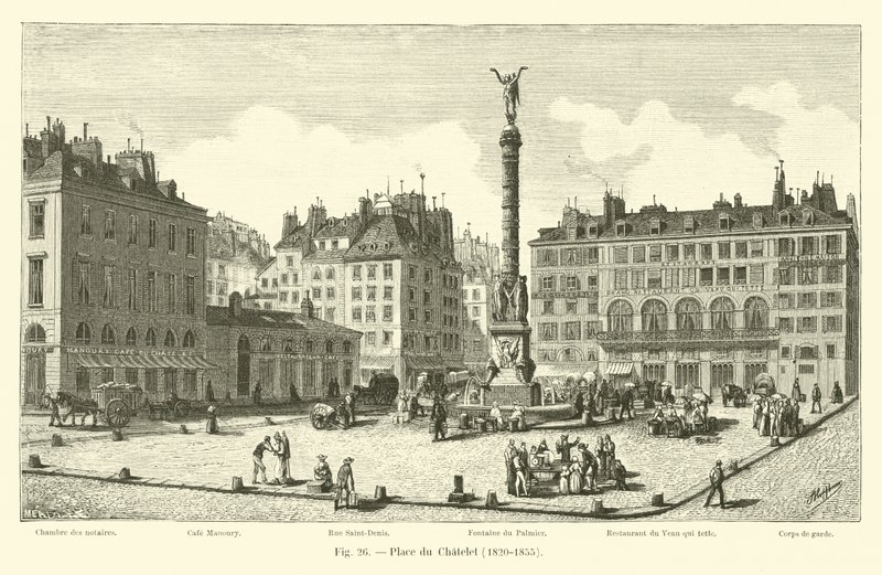 Piazza del Chatelet, 1820-1855 da French School