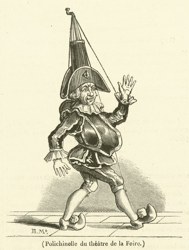 Polichinelle du theatre de la Foire (incisione) da French School