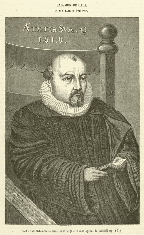 Portait di Salomon de Caus, nella galleria delle antichità di Heidelberg da French School