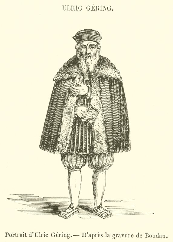 Ritratto di Ulric Gering (incisione) da French School