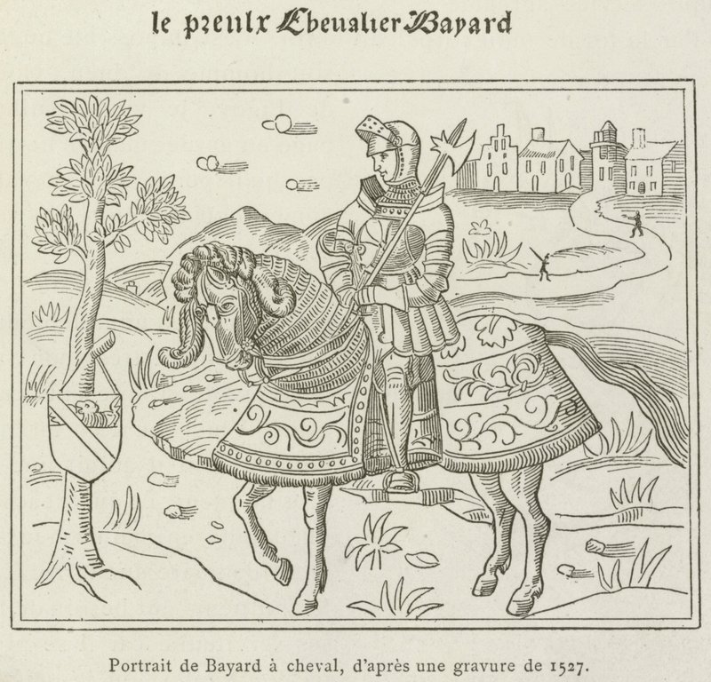 Ritratto di Bayard a cavallo da French School