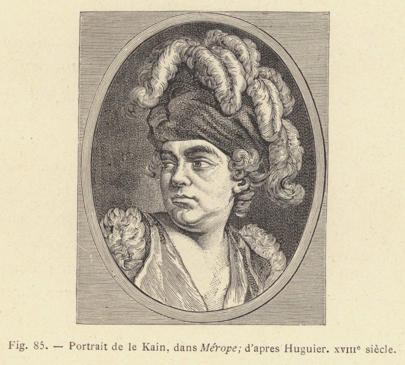 Ritratto di Le Kain, in Merope, da Huguier, XVIII secolo (incisione) da French School
