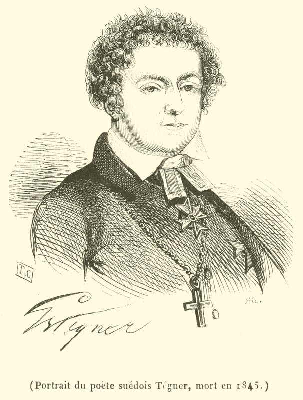 Ritratto del poeta svedese Tegner, morto nel 1845 da French School