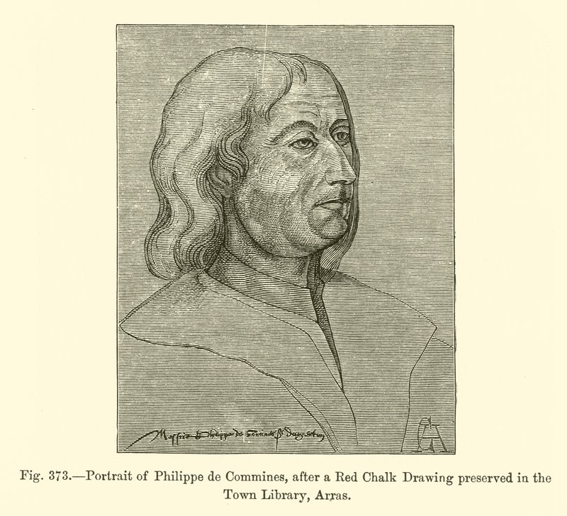 Ritratto di Philippe de Commines, dopo un disegno a gesso rosso conservato nella Biblioteca Comunale di Arras (incisione) da French School