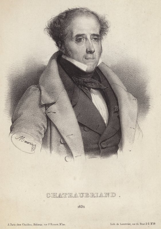 Ritratto di vicomte de Chateaubriand da French School