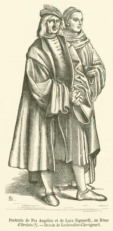 Ritratti di Fra Angelico e di Luca Signorelli, al Duomo di Orvieto da French School