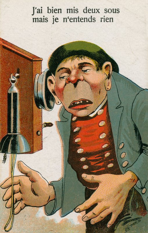 Cartolina con telefono da French School