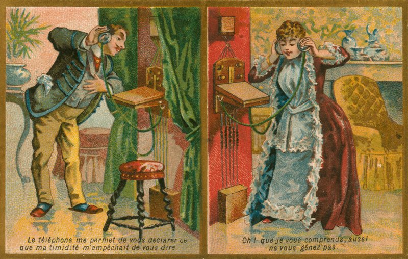 Cartolina con telefono da French School