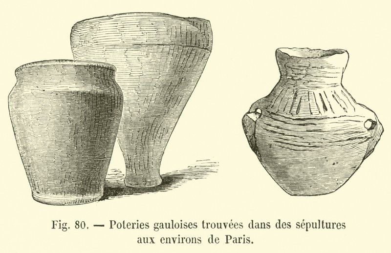 Ceramiche galliche trovate in sepolture nei dintorni di Parigi da French School