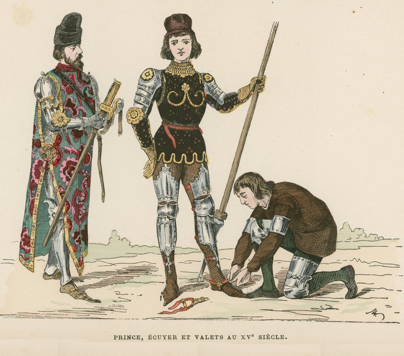 Principe, scudiero e servitore, XV secolo da French School