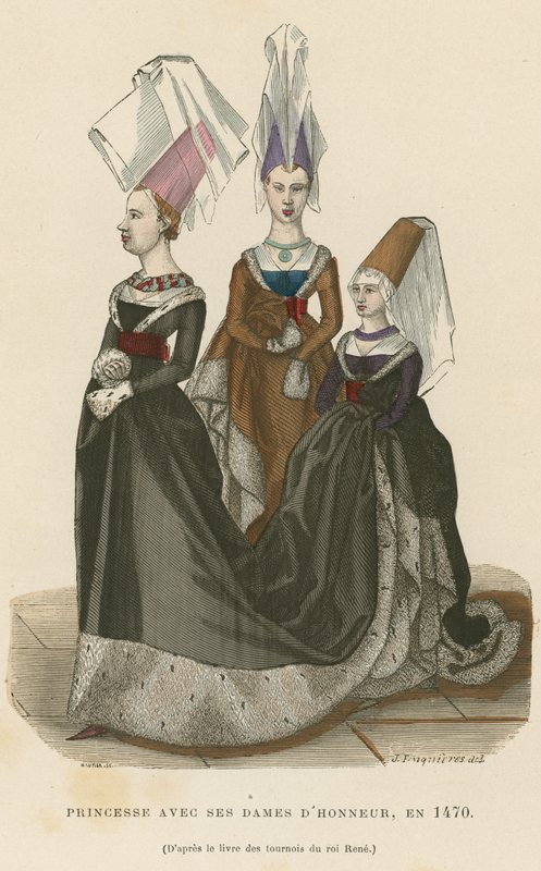 Principessa con le sue dame di compagnia, 1470 da French School