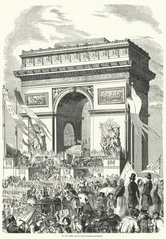 Processione che passa davanti al Governo Provvisorio Francese all