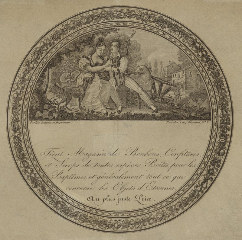 Etichetta del prodotto per una confetteria francese da French School