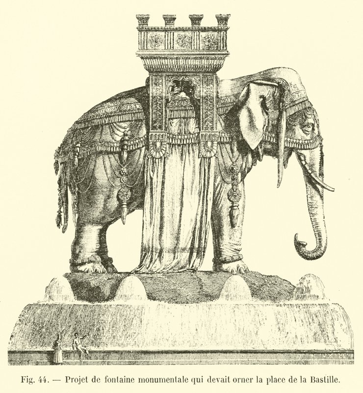 Progetto di fontana monumentale che doveva ornare la piazza della Bastiglia da French School