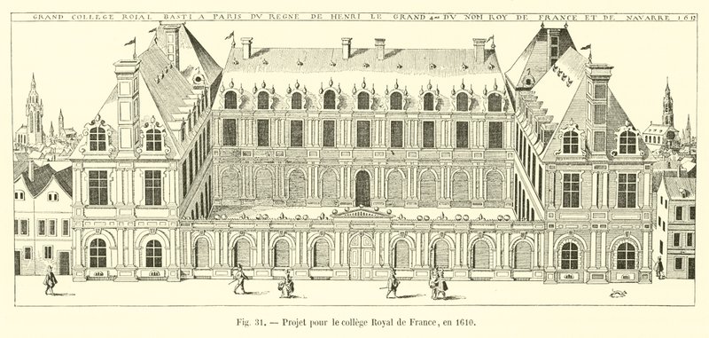 Progetto per il Collège Royal de France, nel 1610 da French School
