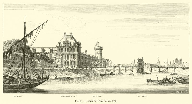 Quai delle Tuileries nel 1650 da French School