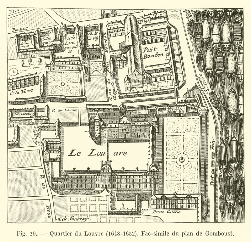 Quartiere del Louvre, 1648-1652, Fac-simile del piano di Gomboust da French School