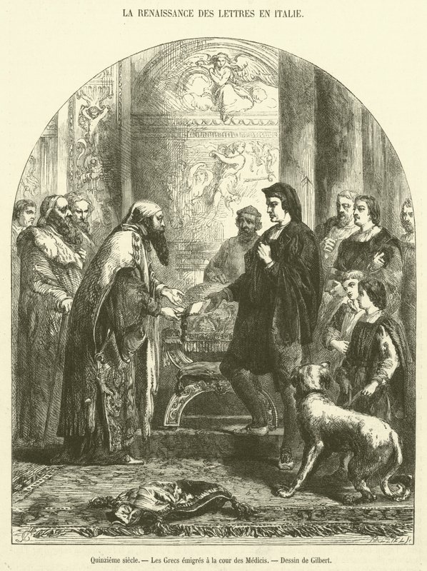 Quindicesimo secolo, i Greci emigrati alla corte dei Medici da French School