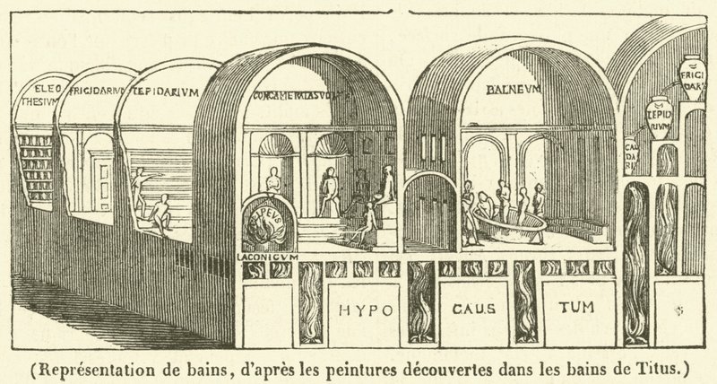 Rappresentazione dei bagni da French School