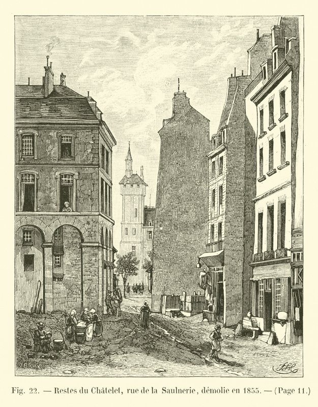 Resti del Chatelet, rue de la Saulnerie, demolito nel 1855 da French School