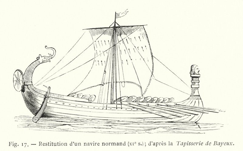 Restituzione di una nave normanna, XI secolo; secondo l