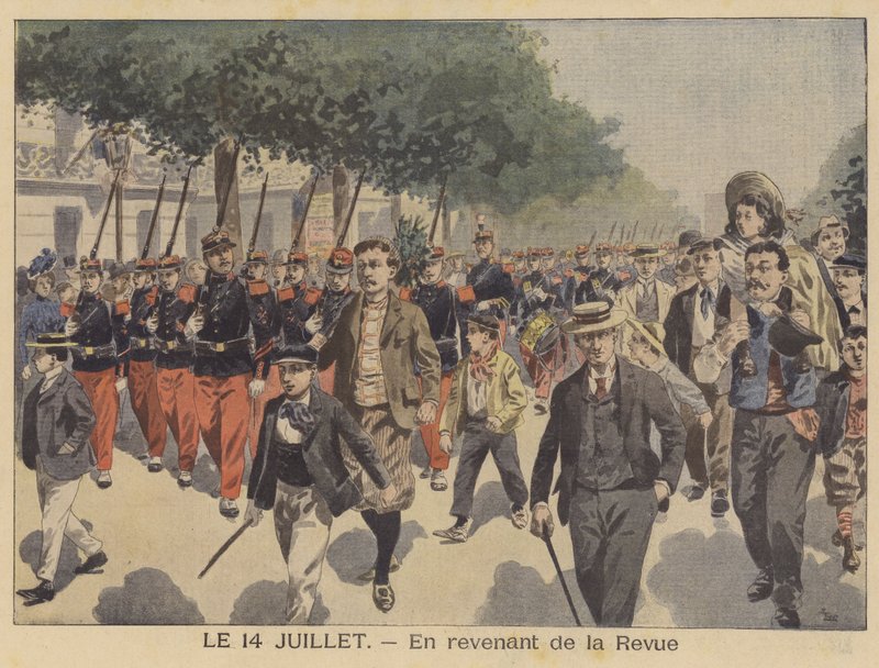 Ritorno a casa dalla parata del Giorno della Bastiglia da French School