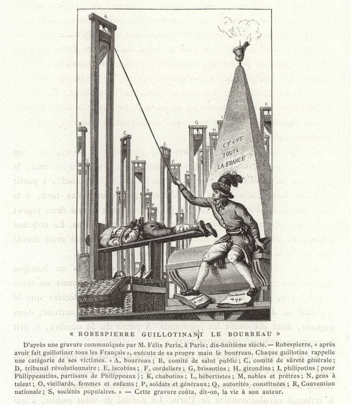 Robespierre ghigliottina il boia, Rivoluzione francese da French School
