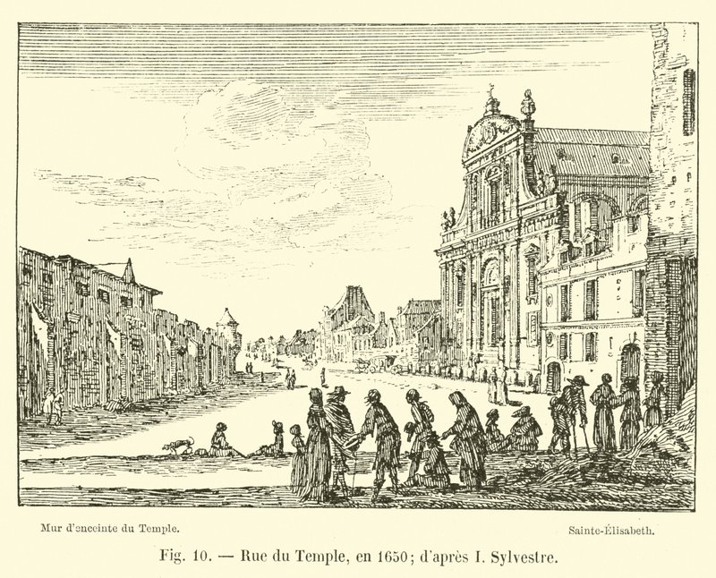 Rue du Temple, nel 1650; da I. Sylvestre da French School