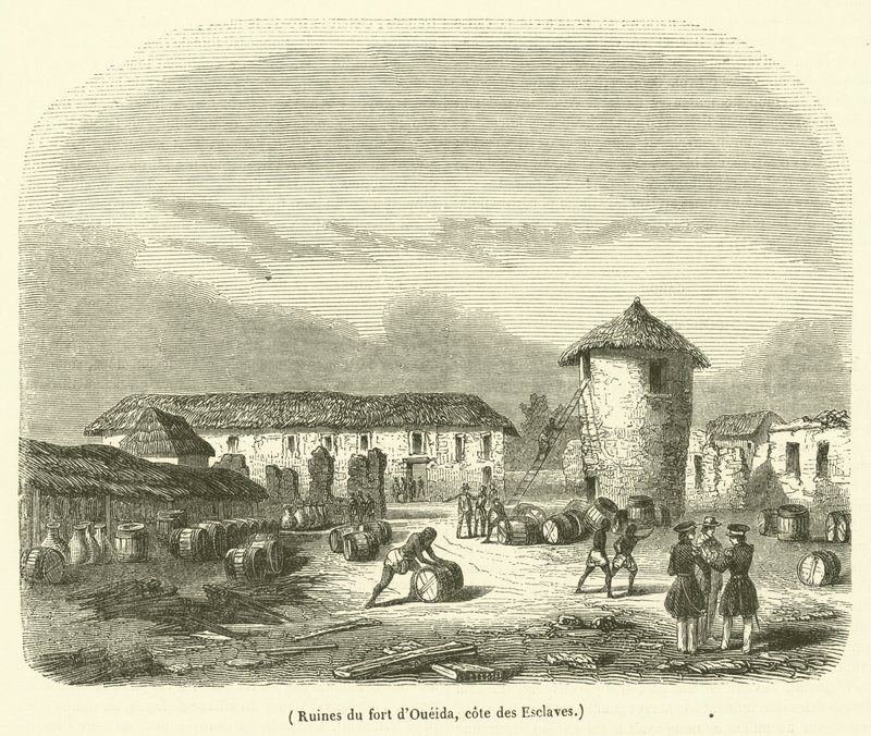 Rovine del forte di Oueida, cote des Esclaves (incisione) da French School