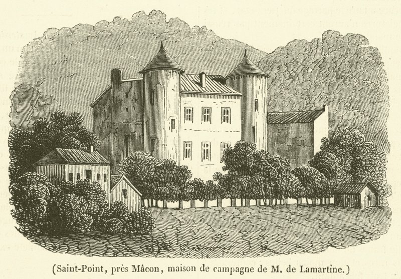 Saint-Point, vicino a Macon, casa di campagna di M de Lamartine da French School