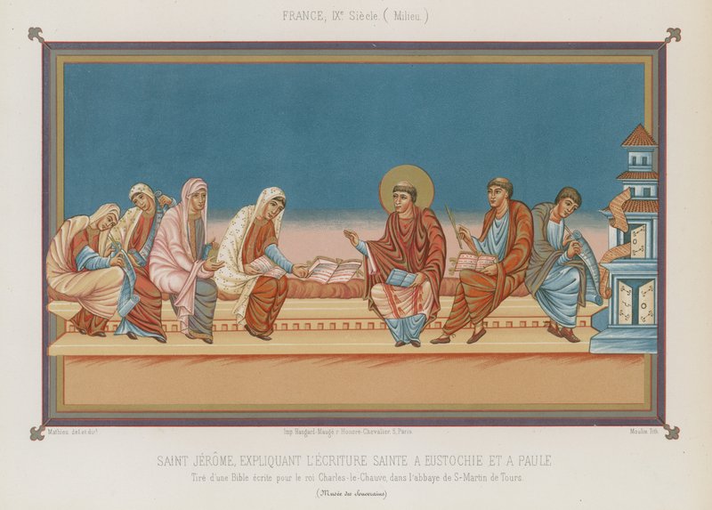 San Girolamo che spiega la Sacra Scrittura da French School