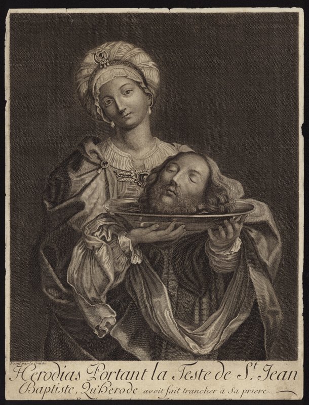 Salomè con la testa di San Giovanni Battista su un piatto da French School