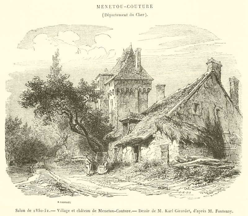 Salone del 1850-51, Villaggio e castello di Menetou-Couture da French School