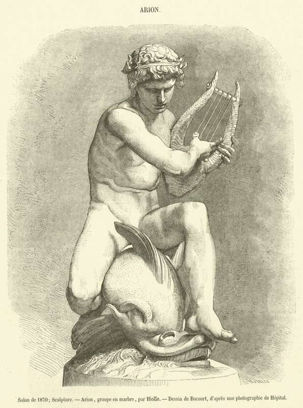 Salone del 1870, Scultura, Arione, gruppo in marmo da French School